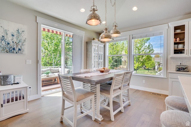 2700 E Red Barn Rd S, Heber City, UT 84032 - dining area featuring healthy amount of natural light, baseboards, light wood-type flooring, and recessed lighting