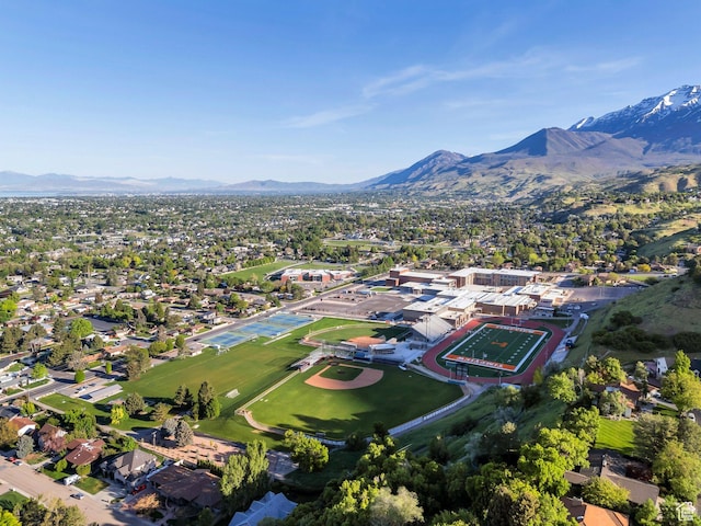 3165 N Bannock Dr E, Provo, UT 84604 - aerial view of property's location featuring a mountain backdrop and nearby suburban area