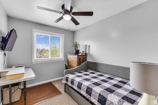 5884 S Impressions Dr W, Salt Lake City, UT 84118 - carpeted bedroom with baseboards and a ceiling fan