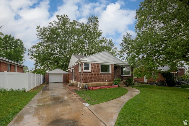 3671 Eccles Ave, Ogden, UT 84403 - bungalow-style house featuring brick siding, driveway, an outdoor structure, and a detached garage