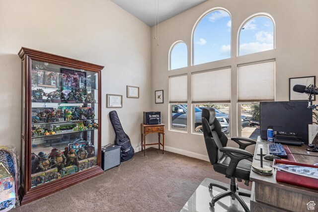 881 W Smithsonian Way, Apple Valley, UT 84737 - carpeted office featuring a towering ceiling and baseboards