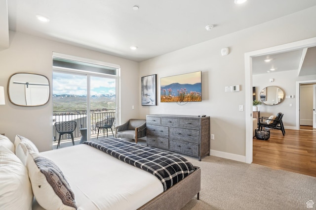 909 W Peace Tree Trl Unit 513, Kamas, UT 84036 - bedroom featuring access to exterior, baseboards, carpet, and recessed lighting