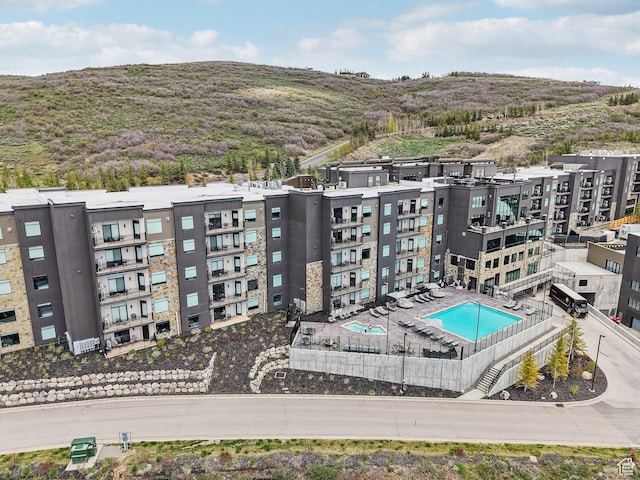 909 W Peace Tree Trl Unit 513, Kamas, UT 84036 - aerial view of a pool area and mountains