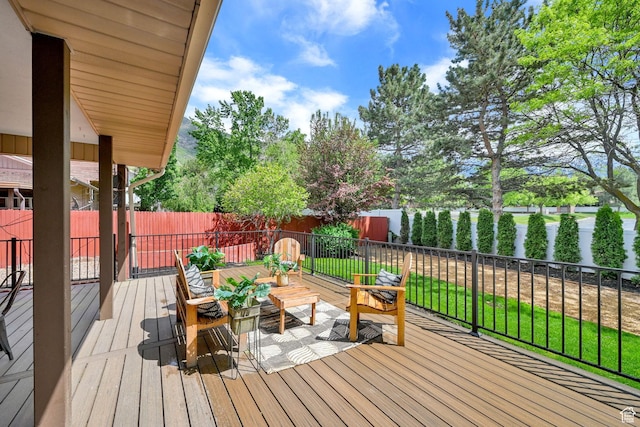 3348 E Stonehill Ln, Cottonwood Heights, UT 84121 - deck featuring a fenced backyard and an outdoor hangout area