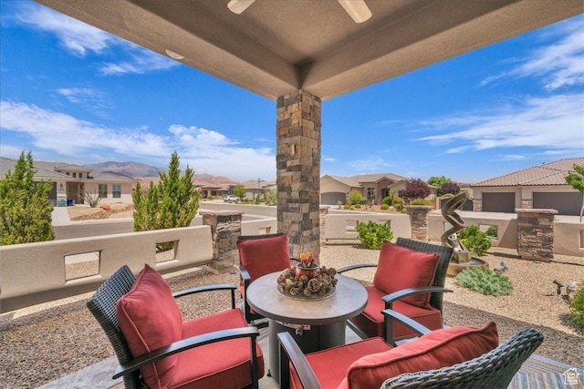 1865 N Park Grove Dr, Washington, UT 84780 - view of patio / terrace featuring a ceiling fan, a residential view, and outdoor dining area