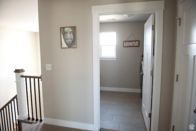 224 S Dry Creek Ln W, Vineyard, UT 84058 - hallway with an upstairs landing and baseboards