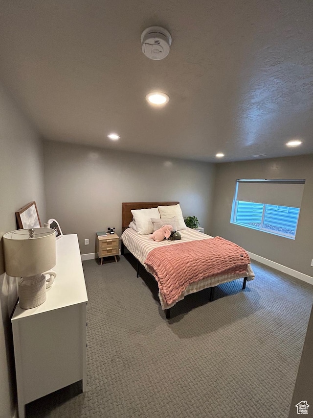 224 S Dry Creek Ln W, Vineyard, UT 84058 - bedroom with dark carpet, recessed lighting, and baseboards