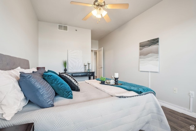5 S 500 W Unit 506, Salt Lake City, UT 84101 - bedroom with wood finished floors, baseboards, and ceiling fan