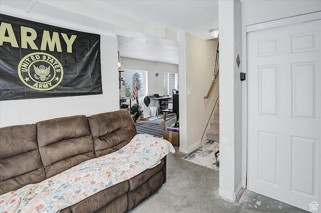 178 W Heidelberg Pl N, Stansbury Park, UT 84074 - living room with baseboards and stairs