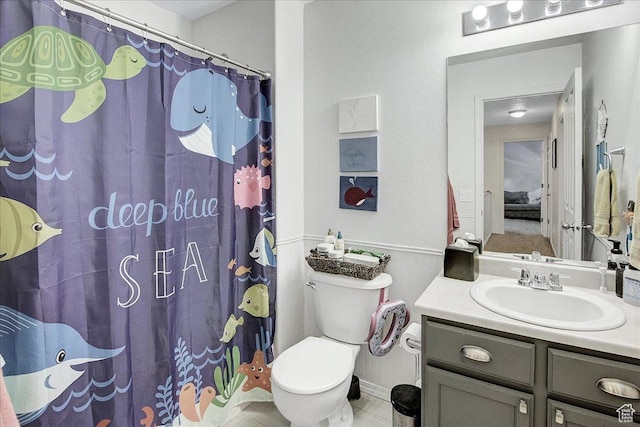 178 W Heidelberg Pl N, Stansbury Park, UT 84074 - full bath featuring vanity, toilet, and a shower with curtain