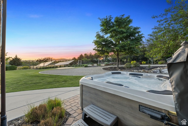 1515 E Maple St, Mapleton, UT 84664 - view of patio / terrace featuring a hot tub