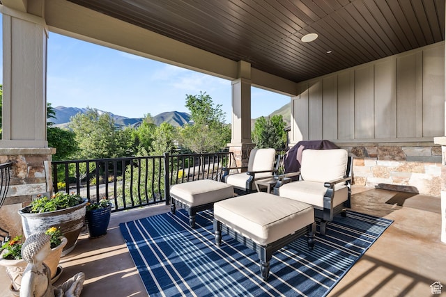 1515 E Maple St, Mapleton, UT 84664 - view of patio with a mountain view and a balcony
