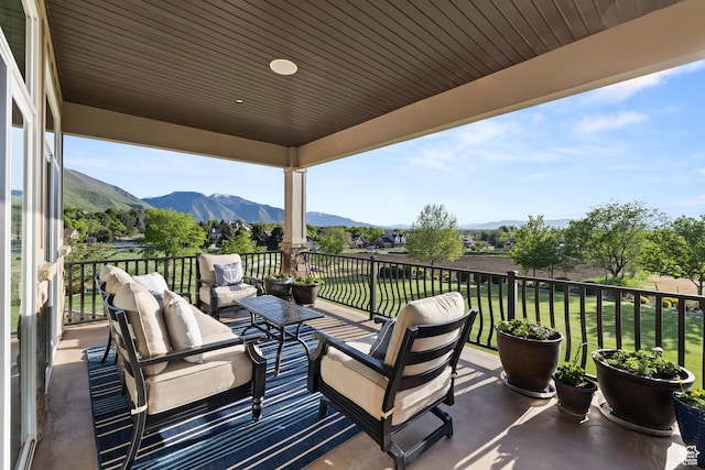 1515 E Maple St, Mapleton, UT 84664 - view of patio with a mountain view and an outdoor living space