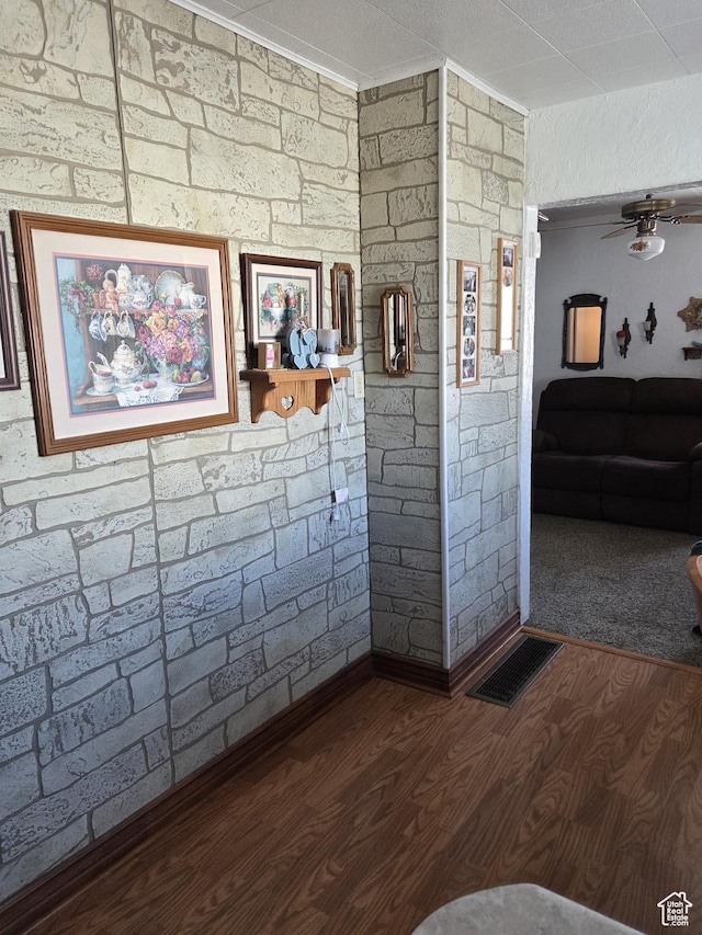 157 E 100 N, Wellington, UT 84542 - bathroom with wood finished floors and a ceiling fan