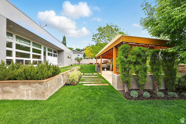 view of grassy yard