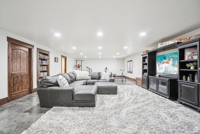 1236 S 2240 E, Heber City, UT 84032 - living room with baseboards, recessed lighting, and concrete floors