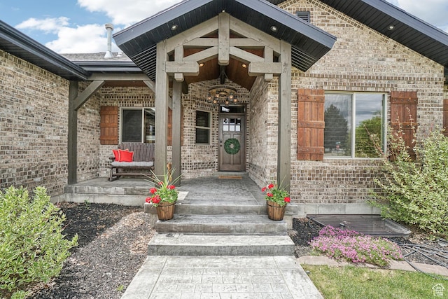 1236 S 2240 E, Heber City, UT 84032 - property entrance with brick siding and covered porch