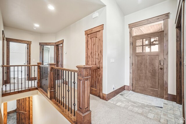 1236 S 2240 E, Heber City, UT 84032 - foyer with baseboards, recessed lighting, and carpet floors
