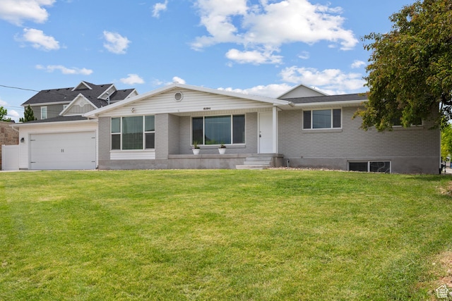 6594 S 1300 W, Taylorsville, UT 84123 - view of front of house with a front lawn, brick siding, and an attached garage