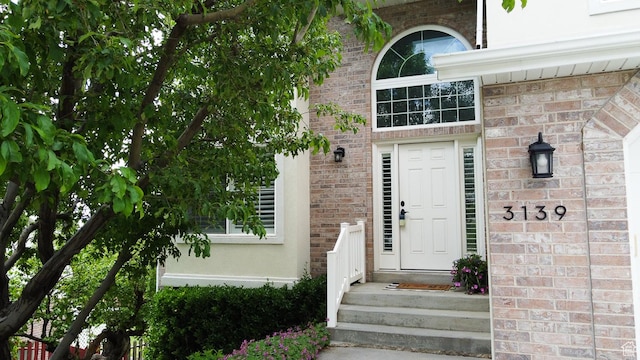 3139 N 800 E, North Ogden, UT 84414 - doorway to property with brick siding