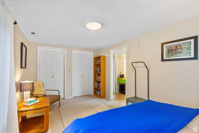 bedroom featuring carpet