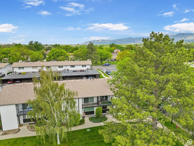 aerial perspective of suburban area featuring mountains