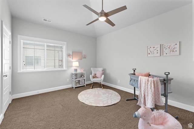 10926 N Marsala Dr, Highland, UT 84003 - living area with carpet, a ceiling fan, and baseboards