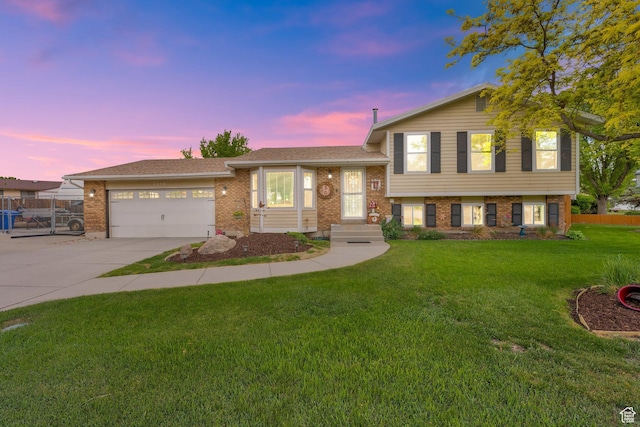 2298 W Jordan Meadows Cv, West Jordan, UT 84084 - split level home featuring driveway, a garage, and brick siding