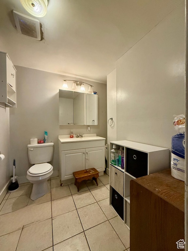 479 S Vernal Ave, Vernal, UT 84078 - half bathroom featuring tile patterned floors, toilet, vanity, and baseboards