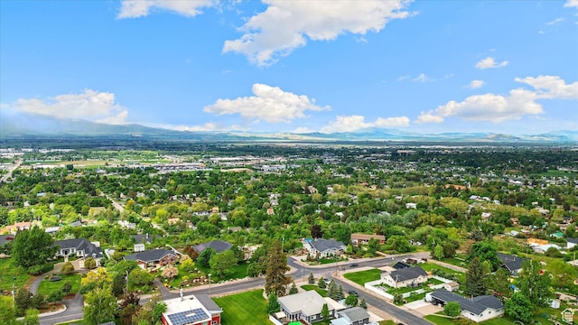 drone / aerial view of a mountainous background
