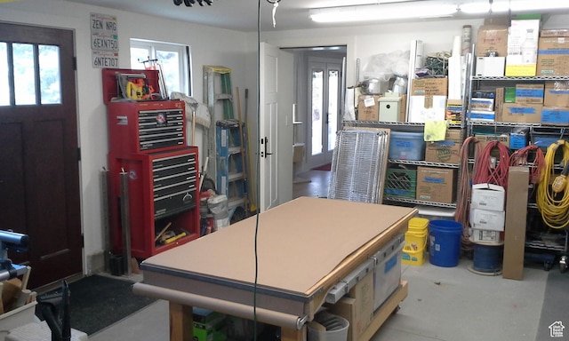 view of storage area