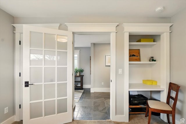 office area with baseboards