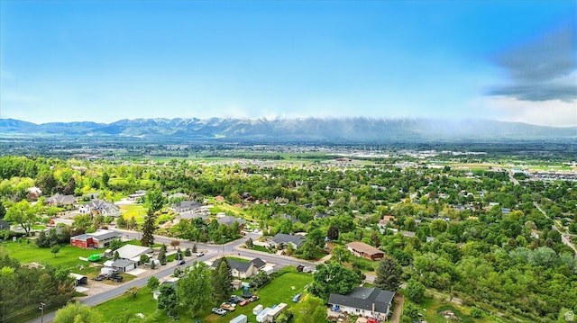 drone / aerial view of a mountain backdrop