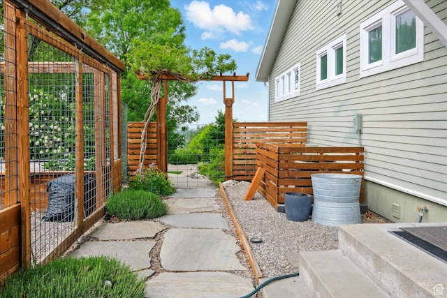 view of yard featuring fence