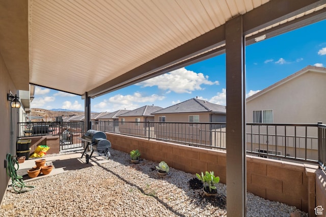 5849 S Firebird Way, St George, UT 84790 - view of patio / terrace featuring a residential view, a fenced backyard, and area for grilling
