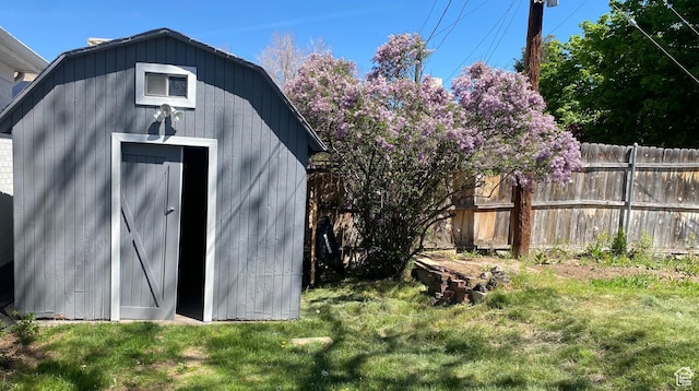 view of shed