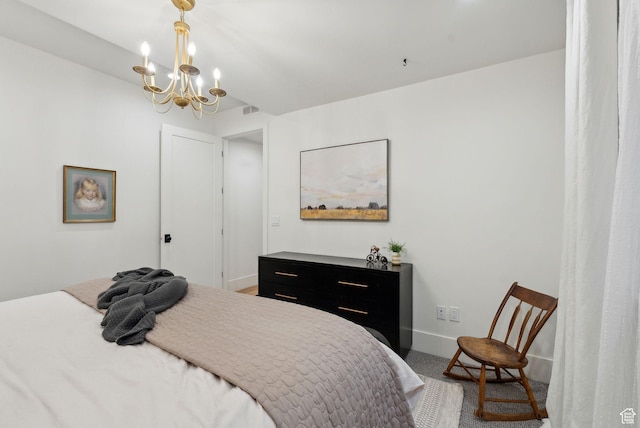 1677 Lambert Ln, Kamas, UT 84036 - bedroom with a chandelier, baseboards, and carpet flooring