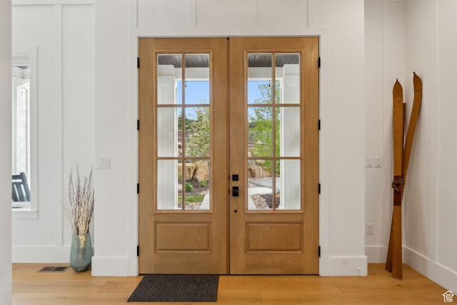 1677 Lambert Ln, Kamas, UT 84036 - entryway with french doors, light wood finished floors, and baseboards