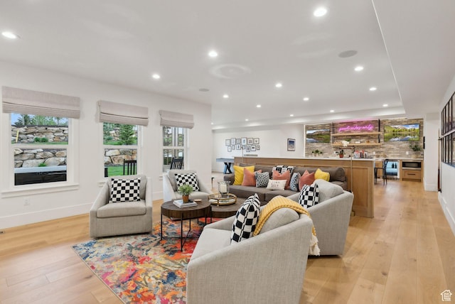 1677 Lambert Ln, Kamas, UT 84036 - living room featuring light wood-style floors, recessed lighting, and baseboards