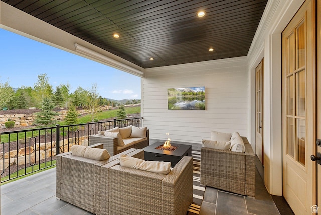 1677 Lambert Ln, Kamas, UT 84036 - view of patio / terrace featuring an outdoor living space with a fire pit