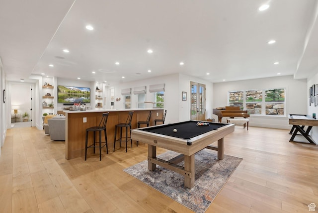 1677 Lambert Ln, Kamas, UT 84036 - game room with billiards table, recessed lighting, healthy amount of natural light, and light wood-type flooring