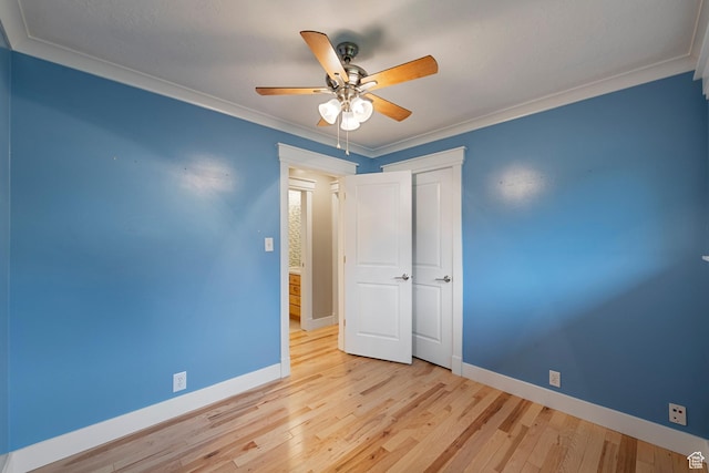 2925 N 220 E, Provo, UT 84604 - unfurnished bedroom with baseboards, wood finished floors, crown molding, and ceiling fan