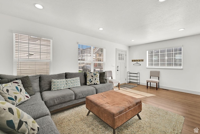3553 N Willow Creek Ln E, Eden, UT 84310 - living room featuring wood finished floors, recessed lighting, and baseboards