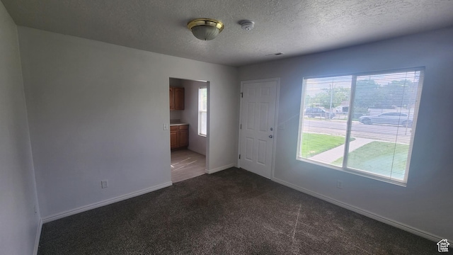 1260 N 800 W, Provo, UT 84604 - spare room with dark carpet, a textured ceiling, baseboards, and a smoke detector