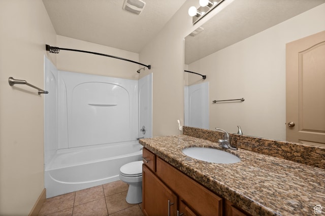 3702 S Arbroath Ln, South Salt Lake, UT 84115 - full bathroom featuring toilet, vanity, shower / bath combination, tile patterned flooring, and baseboards