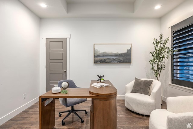 14943 S Auburn Sky Dr Unit 129, Draper, UT 84020 - office area with dark wood-style floors and recessed lighting