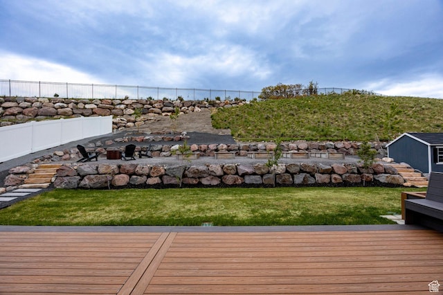 14943 S Auburn Sky Dr Unit 129, Draper, UT 84020 - view of yard with an outdoor fire pit and a deck