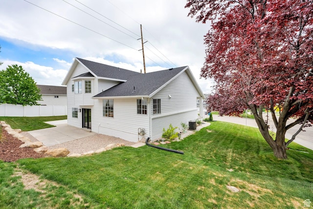 1128 N 850 E, Pleasant Grove, UT 84062 - rear view of house with a patio, a shingled roof, and cooling unit