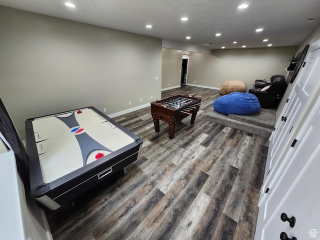 9362 N Sunnyvale Dr, Eagle Mountain, UT 84005 - playroom featuring recessed lighting, wood finished floors, and baseboards