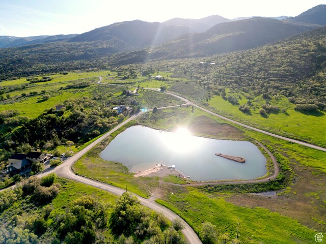 11775 E 14270 N, Mount Pleasant, UT 84647 - aerial view of property's location with a water and mountain view
